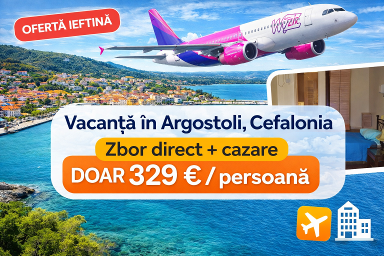 Vacanță în Kefalonia: zbor direct + cazare&nbsp;7 nopți, doar 329 € / pers