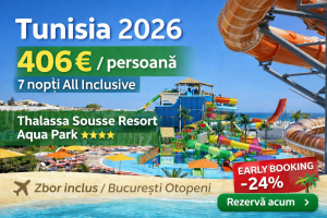 Read more about the article Tunisia 2026: 406 € / persoană – 7 nopți All Inclusive la Thalassa Sousse Resort Aqua Park ✈️🌴 (Early Booking -24%)