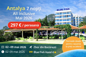 Read more about the article Antalya 7 nopți All Inclusive 297 € / per – Early booking 2026 (zbor inclus)