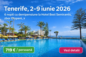 Read more about the article Tenerife, 719 € / persoană: 6 nopți cu demipensiune la Hotel Best Semiramis, zbor direct dus-întors