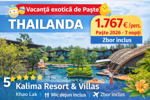 Read more about the article ✈️ Vacanță exotică de Paște în Thailanda – 1.767 € / persoană, 7 nopți la Kalima Resort & Villas Khao Lak 5⭐