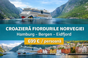 Read more about the article Croazieră în fiordurile Norvegiei: 6 zile cu vasul AIDAluna, 699 € / pers (toate mesele incluse)