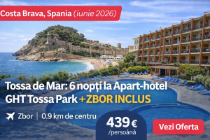 Read more about the article Costa Brava, Spania: 6 nopți în Tossa de Mar la Apart-hotel GHT Tossa Park – 439 € / persoană (iunie 2026)