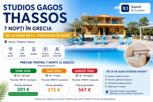 Read more about the article Cazare superbă în  Thassos – 7 nopți în Grecia la doar&nbsp;201 €/pers în iunie. Vezi cât costă și în iulie sau august