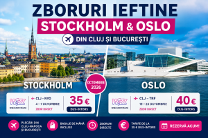 Read more about the article Zboruri ieftine spre Stockholm și Oslo. Bilete de la 35 € dus-întors în octombrie 2026