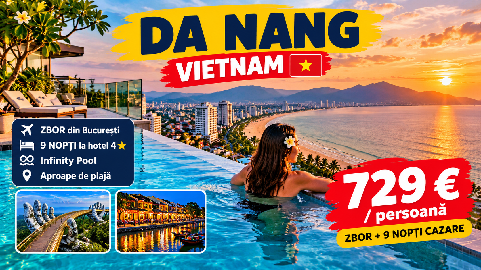 Read more about the article Vacanță în Da Nang, Vietnam: 9 nopți cu hotel superb și infinity pool + zbor la 729 € / pers