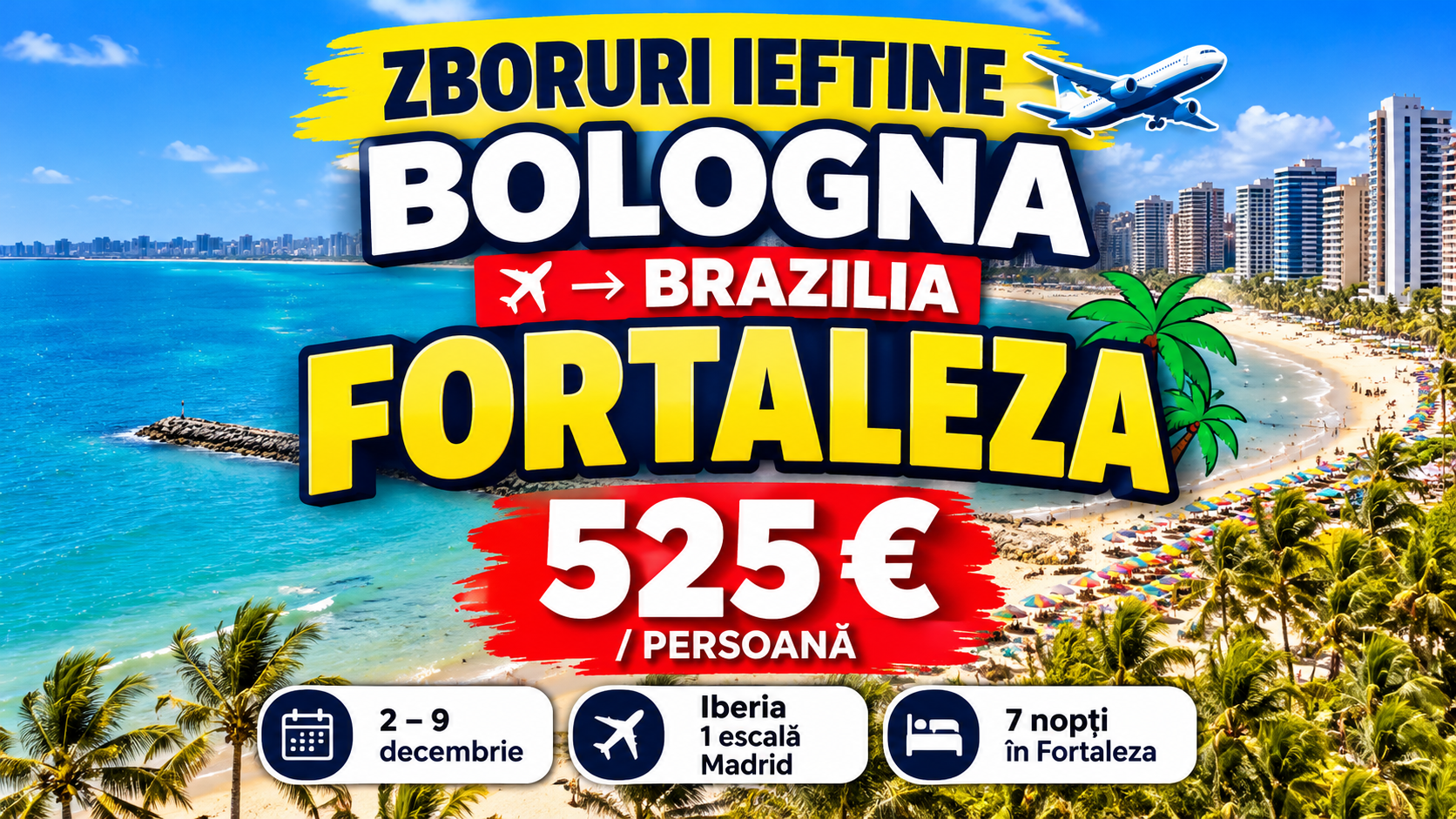 Read more about the article Zboruri ieftine din Bologna spre Brazilia la 525 € dus-întors
